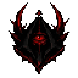 The Cultist emblem: a horned black helm with a single glowing red eye